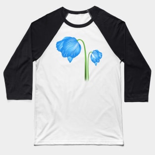 Blue Poppy Flower Baseball T-Shirt